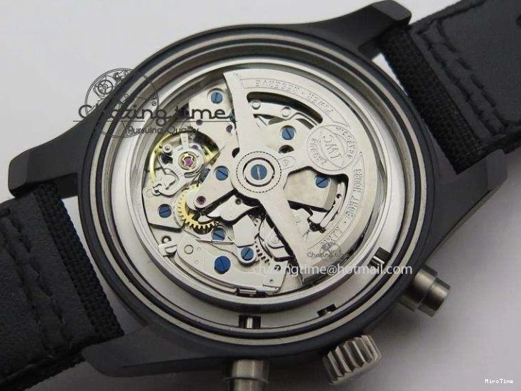 MIROTIME 0422 Comfortable Pilot Chrono IW388003 Real Ceramic ZF 1:1 Best Edition On Black Nylon Strap A 7322